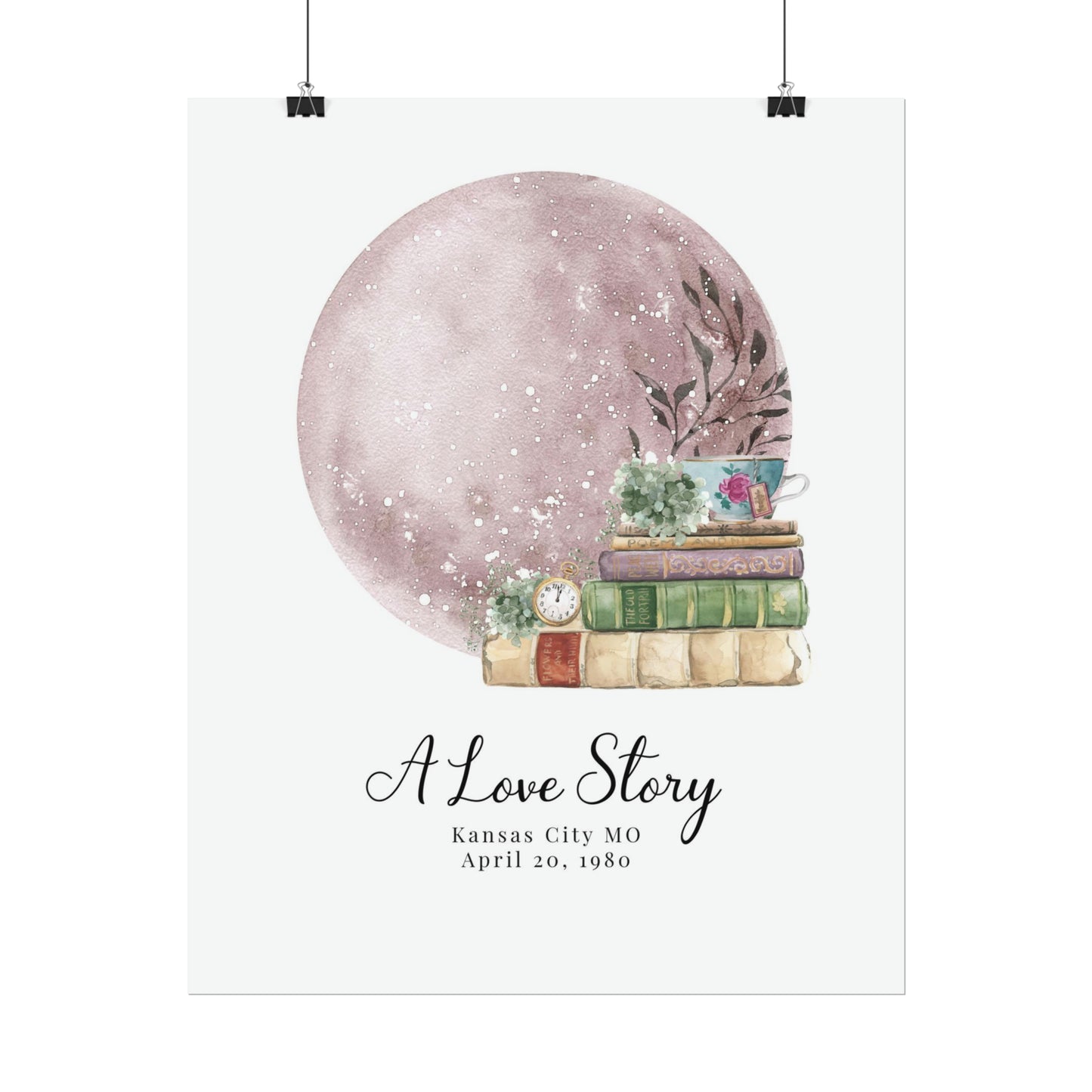 A Love Story Bookish Star Map Fine Art Print