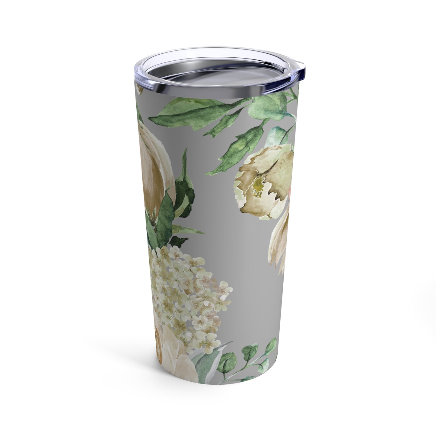 A Splash of Rosé: Whimsical Watercolor Roses Grey Tumbler
