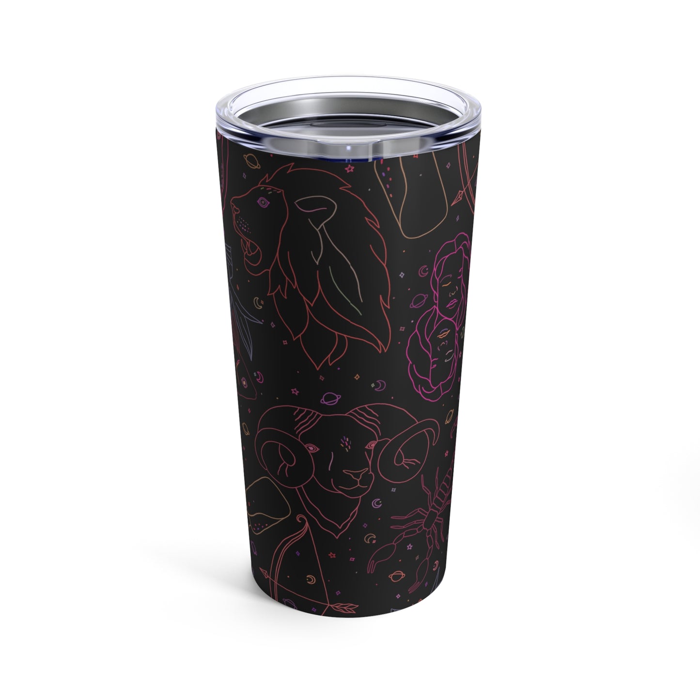 Personalized Neon Zodiac Tumbler 20oz