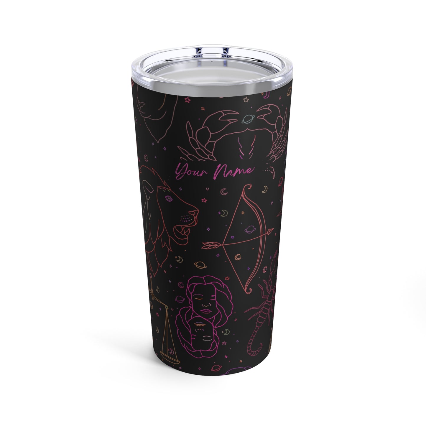 Personalized Neon Zodiac Tumbler 20oz