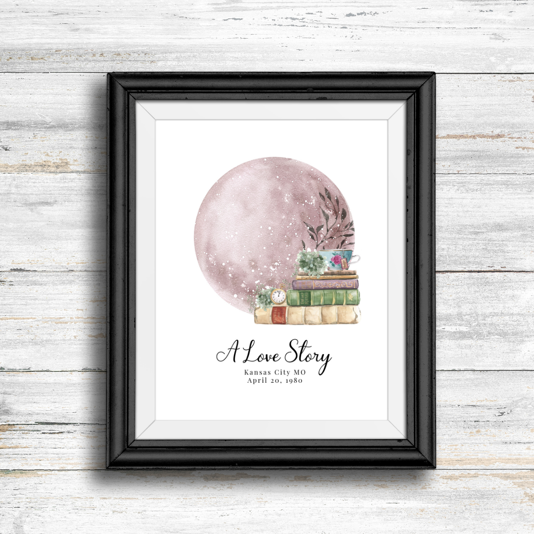 A Love Story Bookish Star Map Fine Art Print