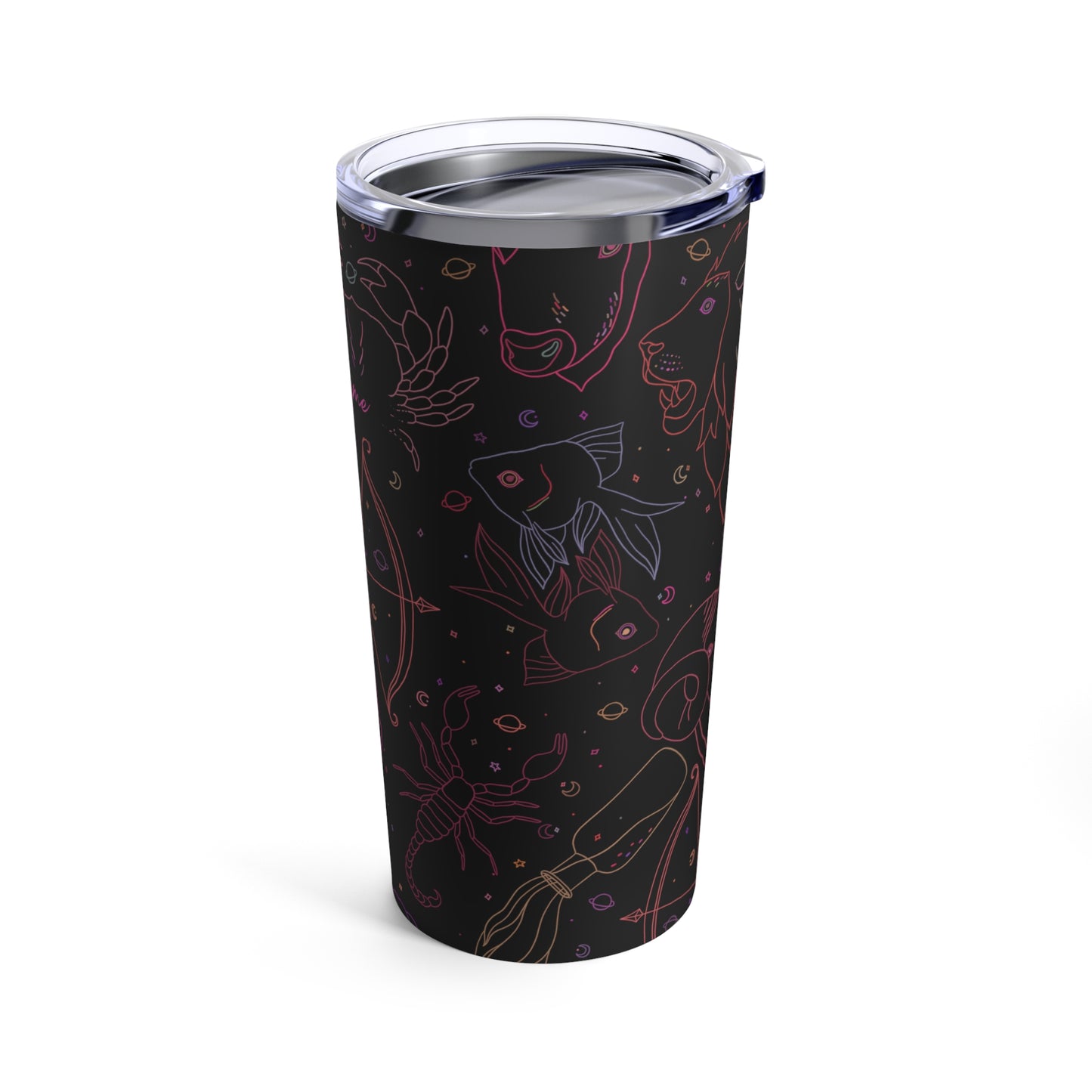 Personalized Neon Zodiac Tumbler 20oz