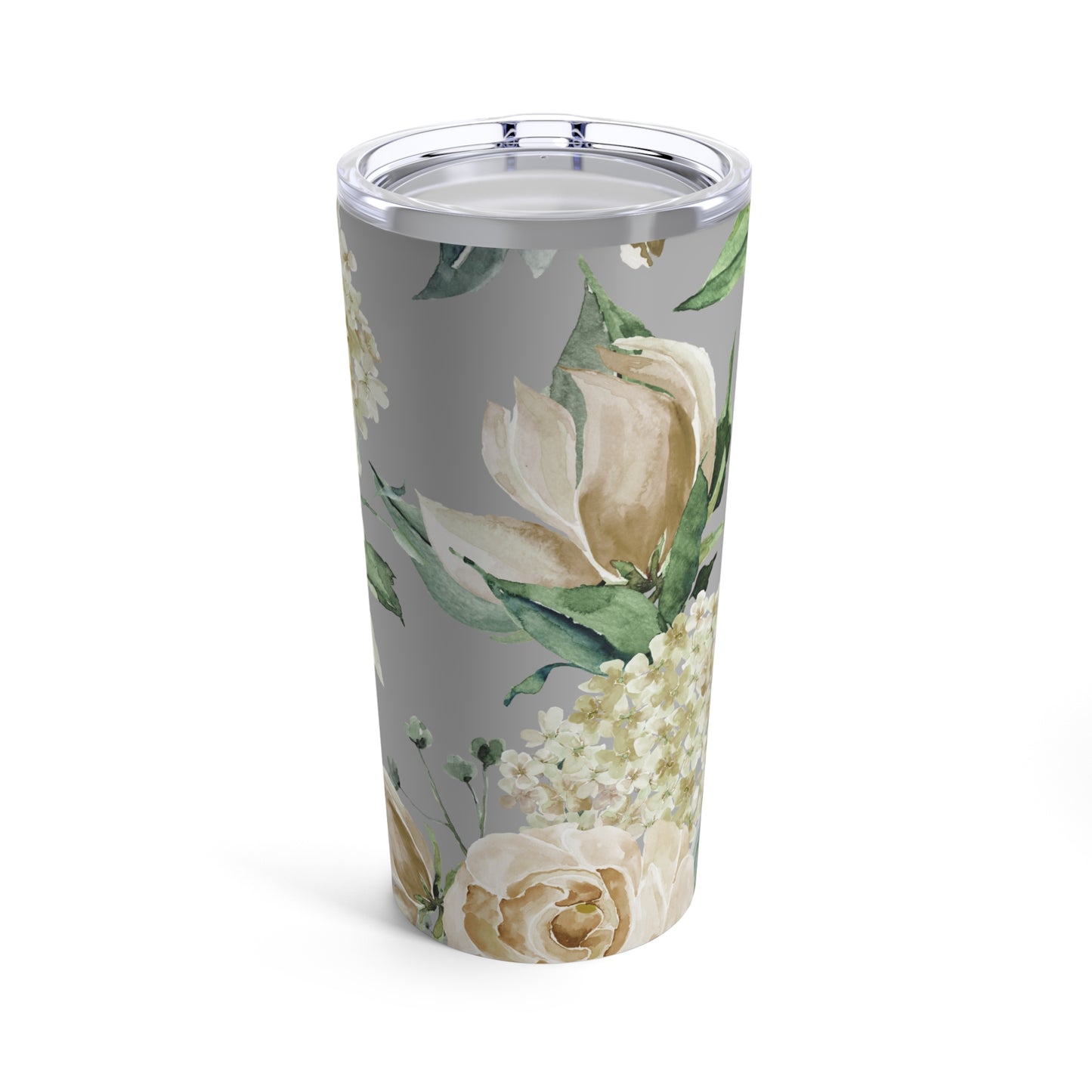 A Splash of Rosé: Whimsical Watercolor Roses Grey Tumbler