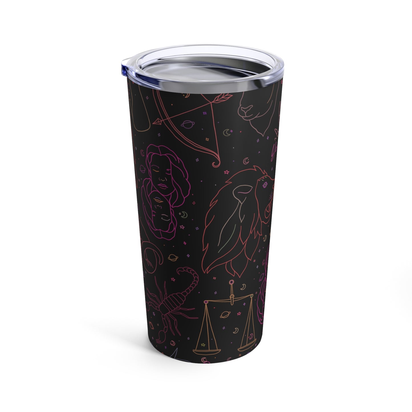 Personalized Neon Zodiac Tumbler 20oz