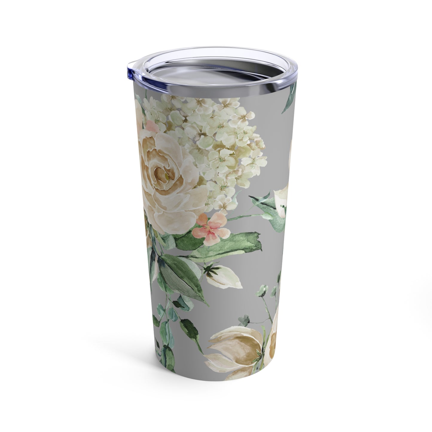 A Splash of Rosé: Whimsical Watercolor Roses Grey Tumbler