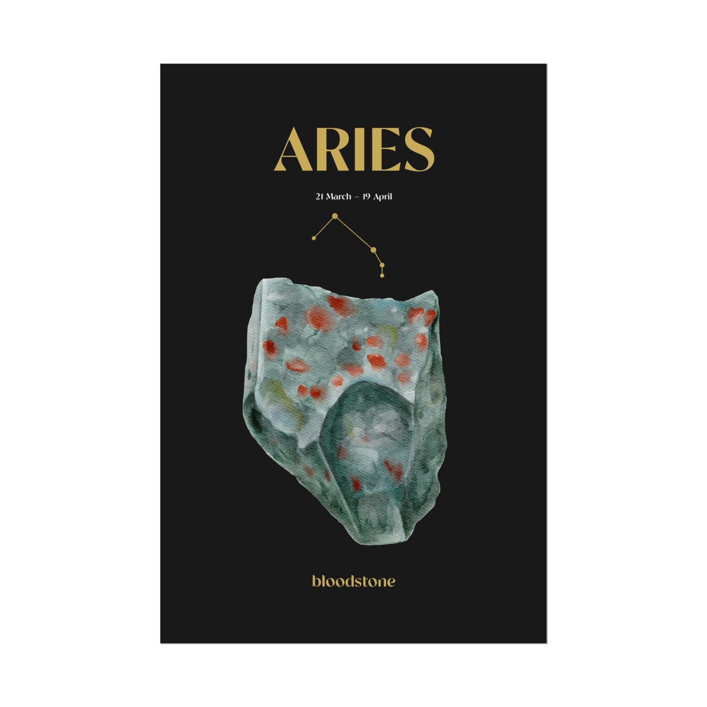 Aries Birthstone Art Poster