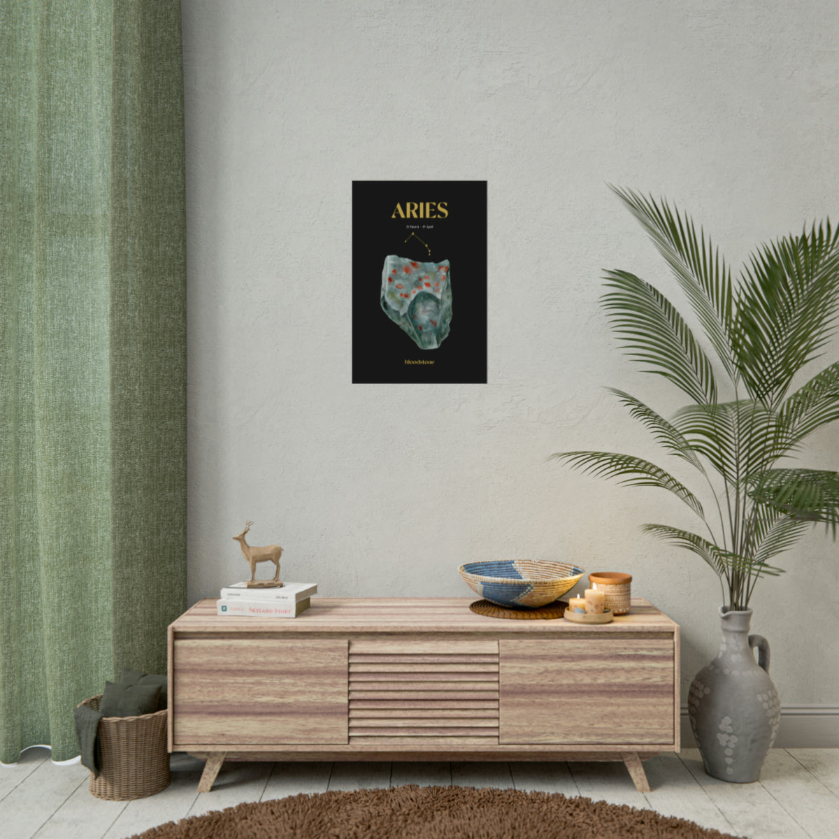 Aries Birthstone Art Poster