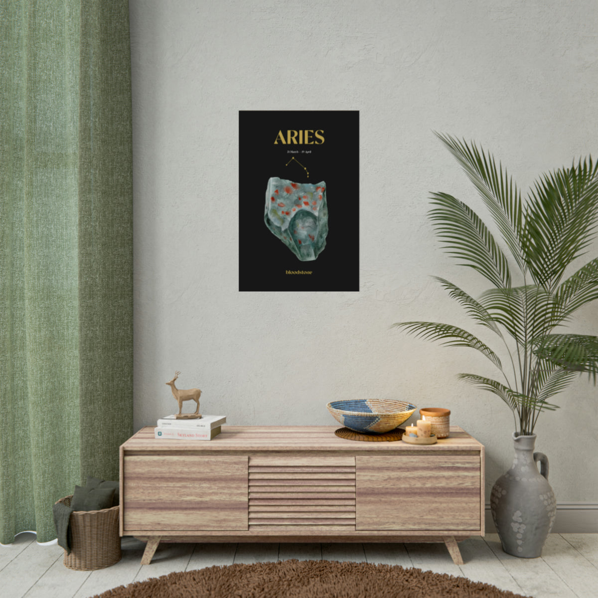 Aries Birthstone Art Poster
