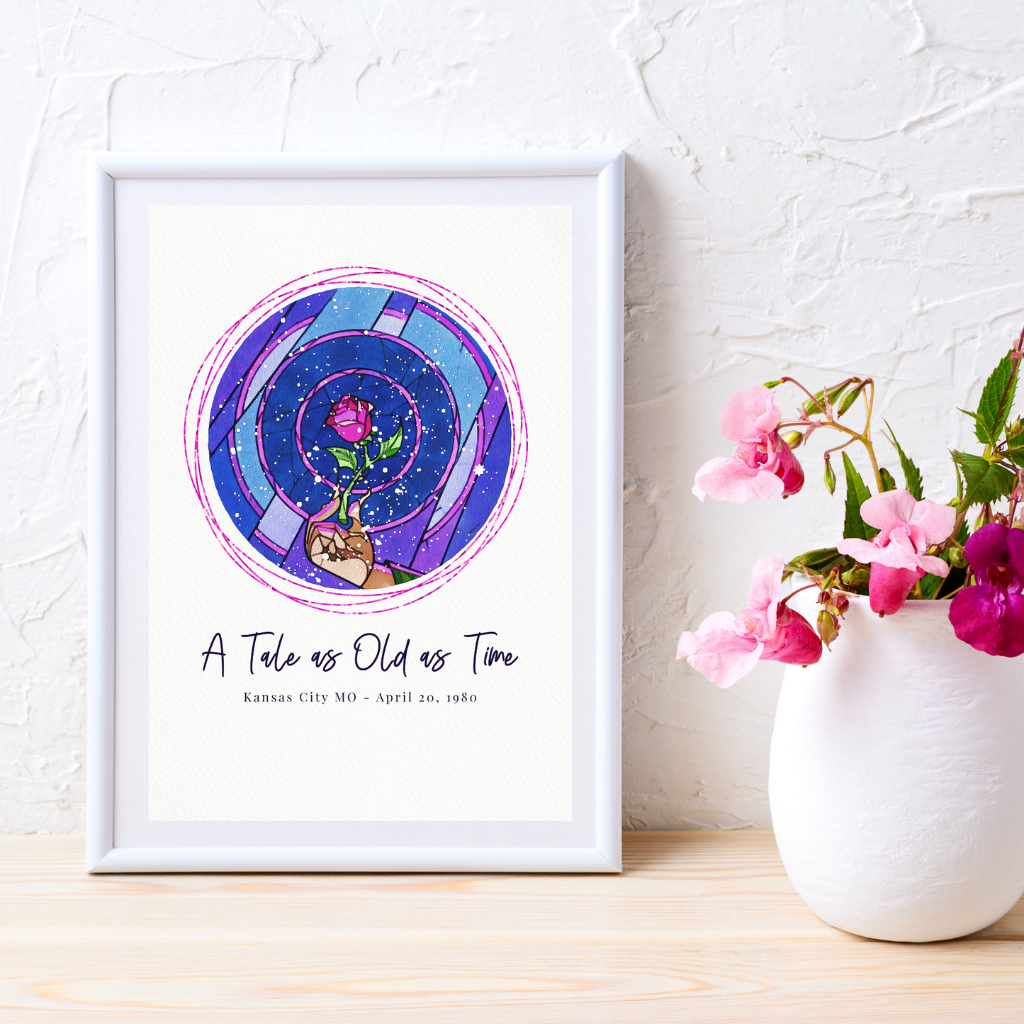 Beauty and the Beast Bookish Personalized Star Map Fine Art Print
