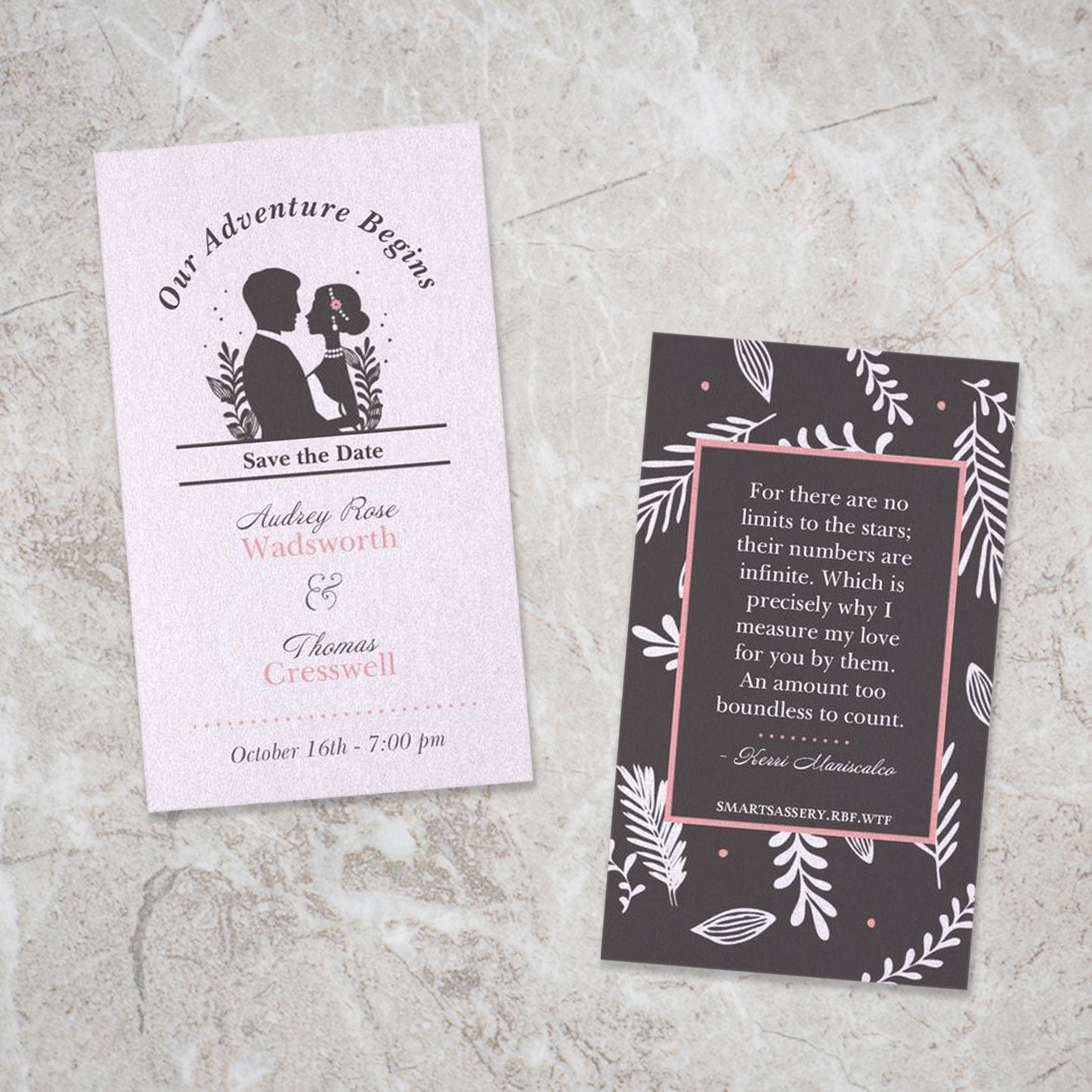 Cresswell Wedding Mini Bookmark