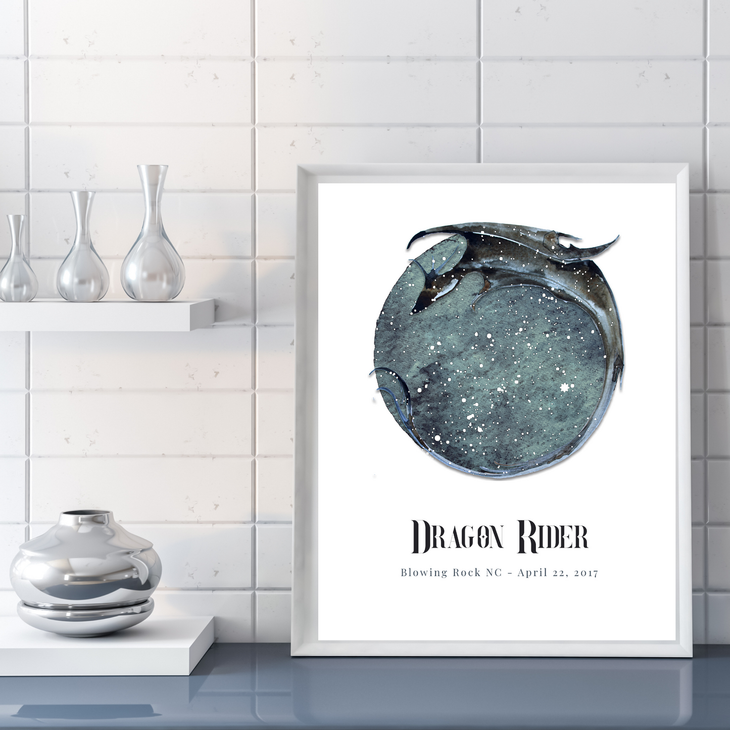 Dragon Rider Personalized Star Map Fine Art Print