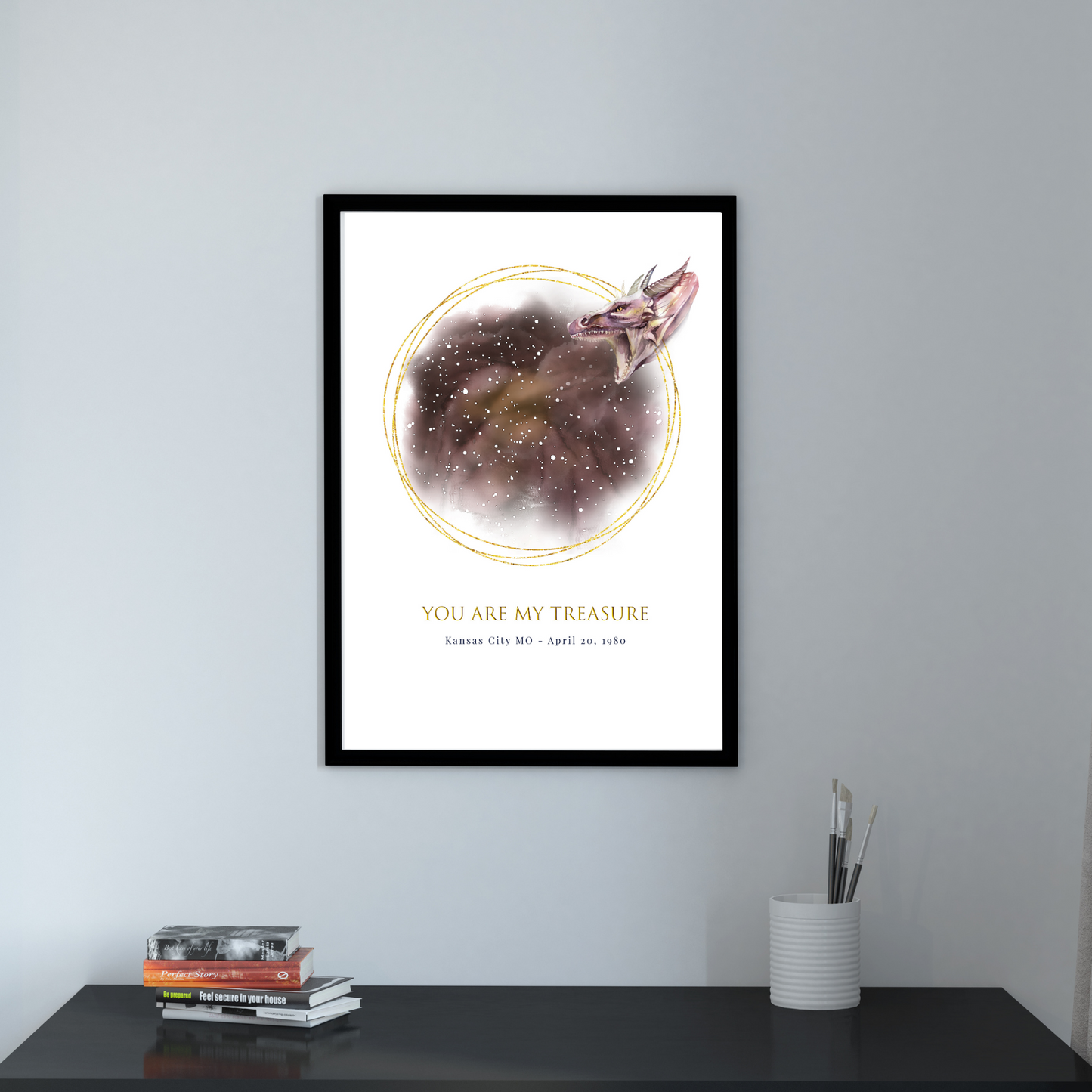 My Treasure Dragon Personalized Star Map Fine Art Print
