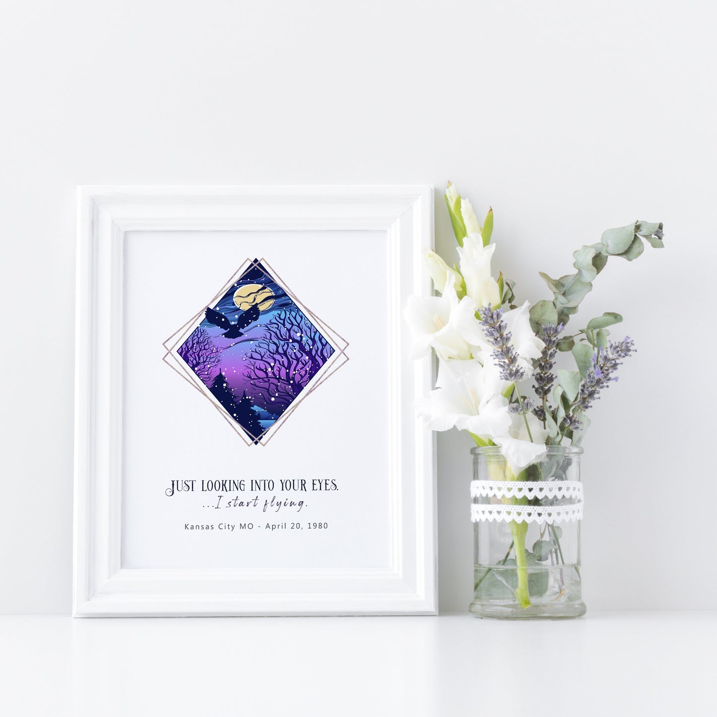Night Owl Star Map Personalized Star Map Fine Art Print