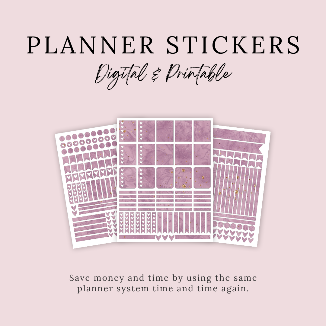 Pink Floral Planner Stickers