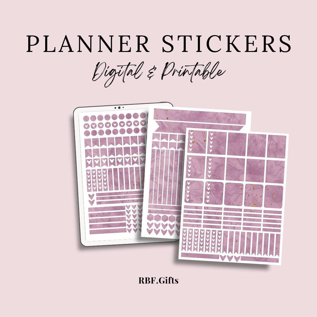 Pink Floral Planner Stickers