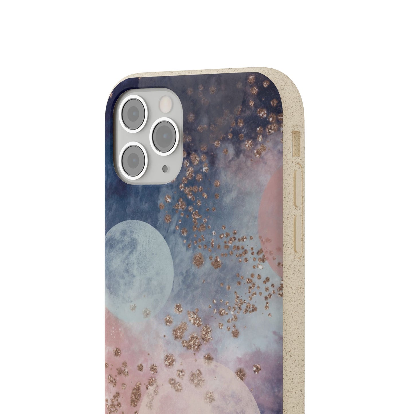 Celestial Design with Moons and Glitter - Eco-Friendly Biodegradable Phone Case