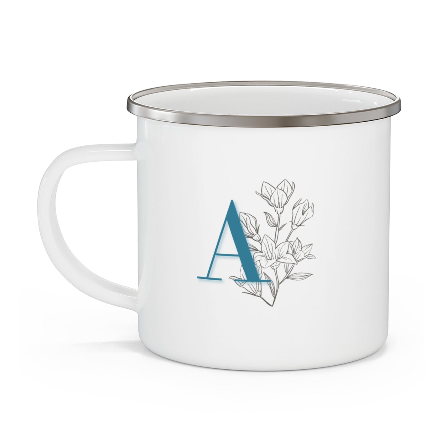 Floral Monogram Enamel Mug
