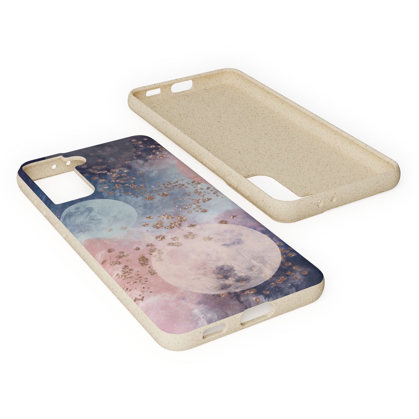 Celestial Design with Moons and Glitter - Eco-Friendly Biodegradable Phone Case