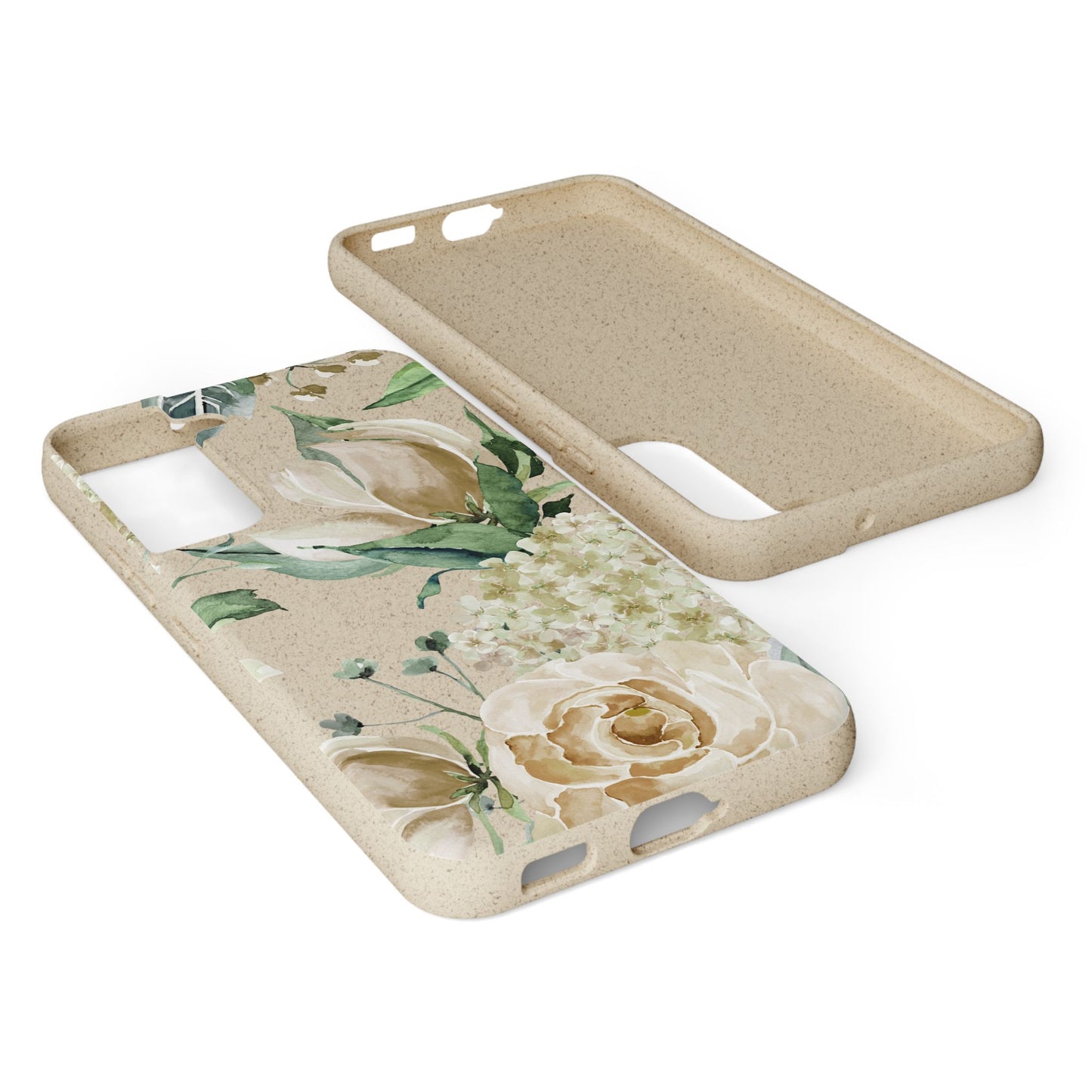 Splash of Rosé: Whimsical Watercolor Roses Bouquet Eco-Friendly Biodegradable Phone Case