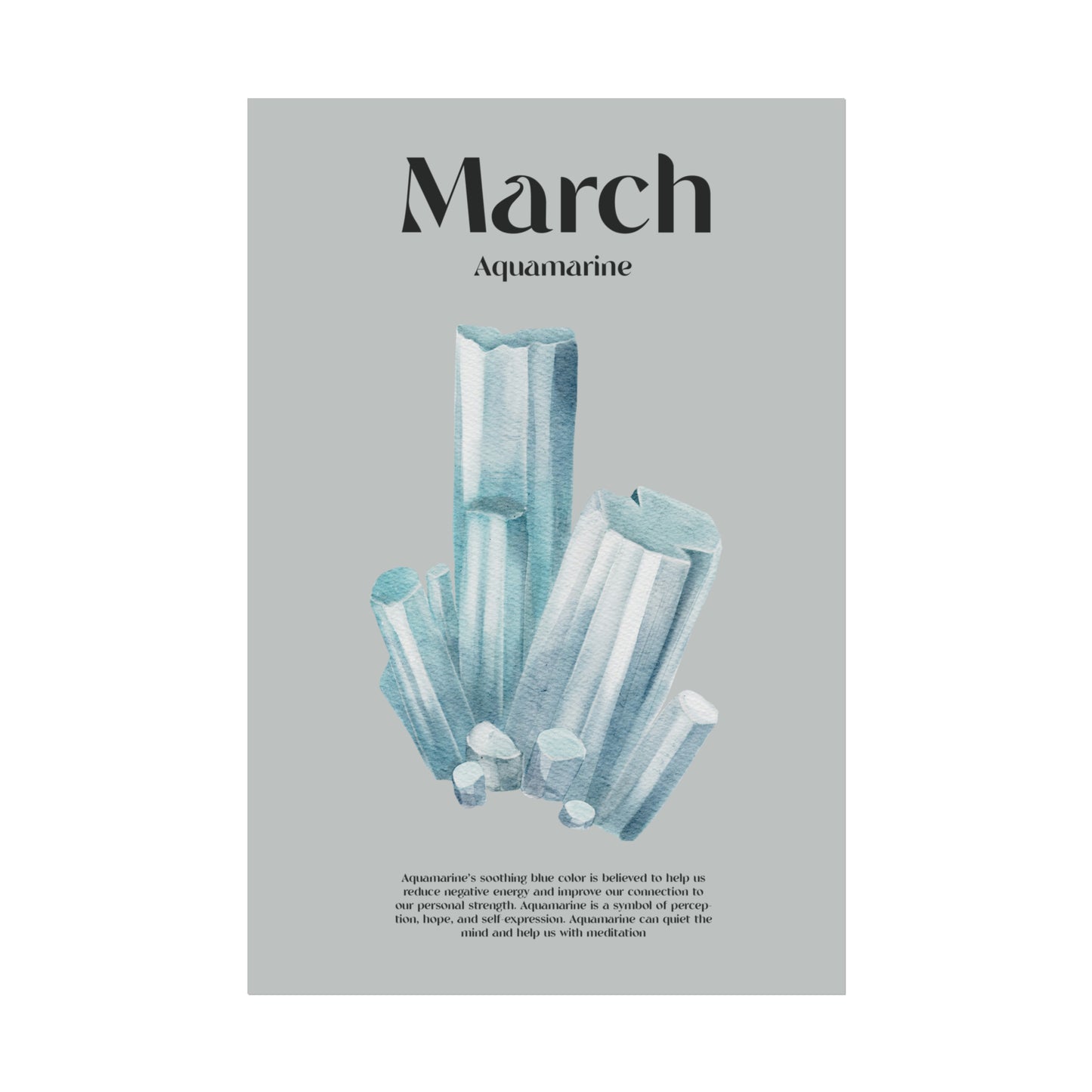 March Birthstone Art Poster