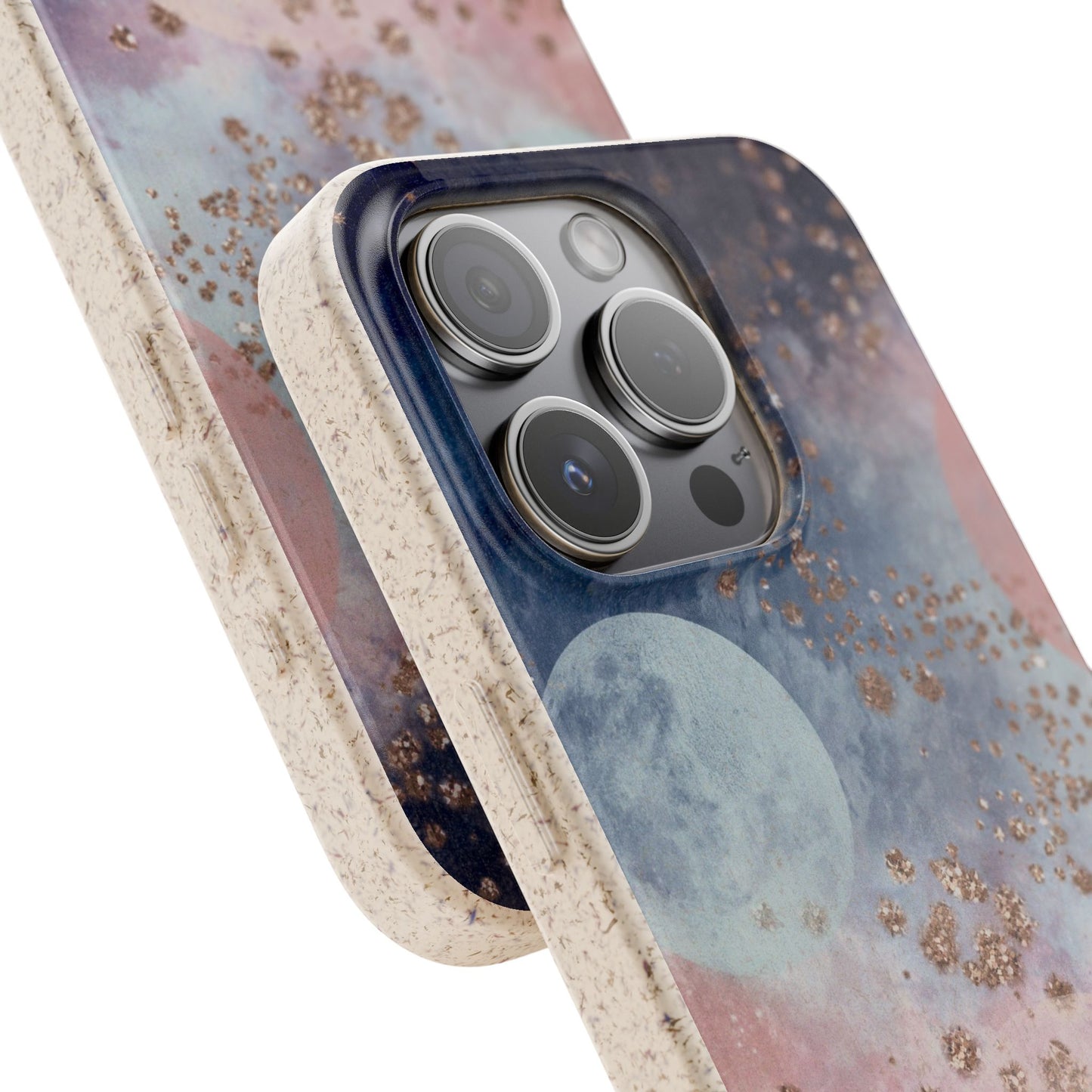 Celestial Design with Moons and Glitter - Eco-Friendly Biodegradable Phone Case