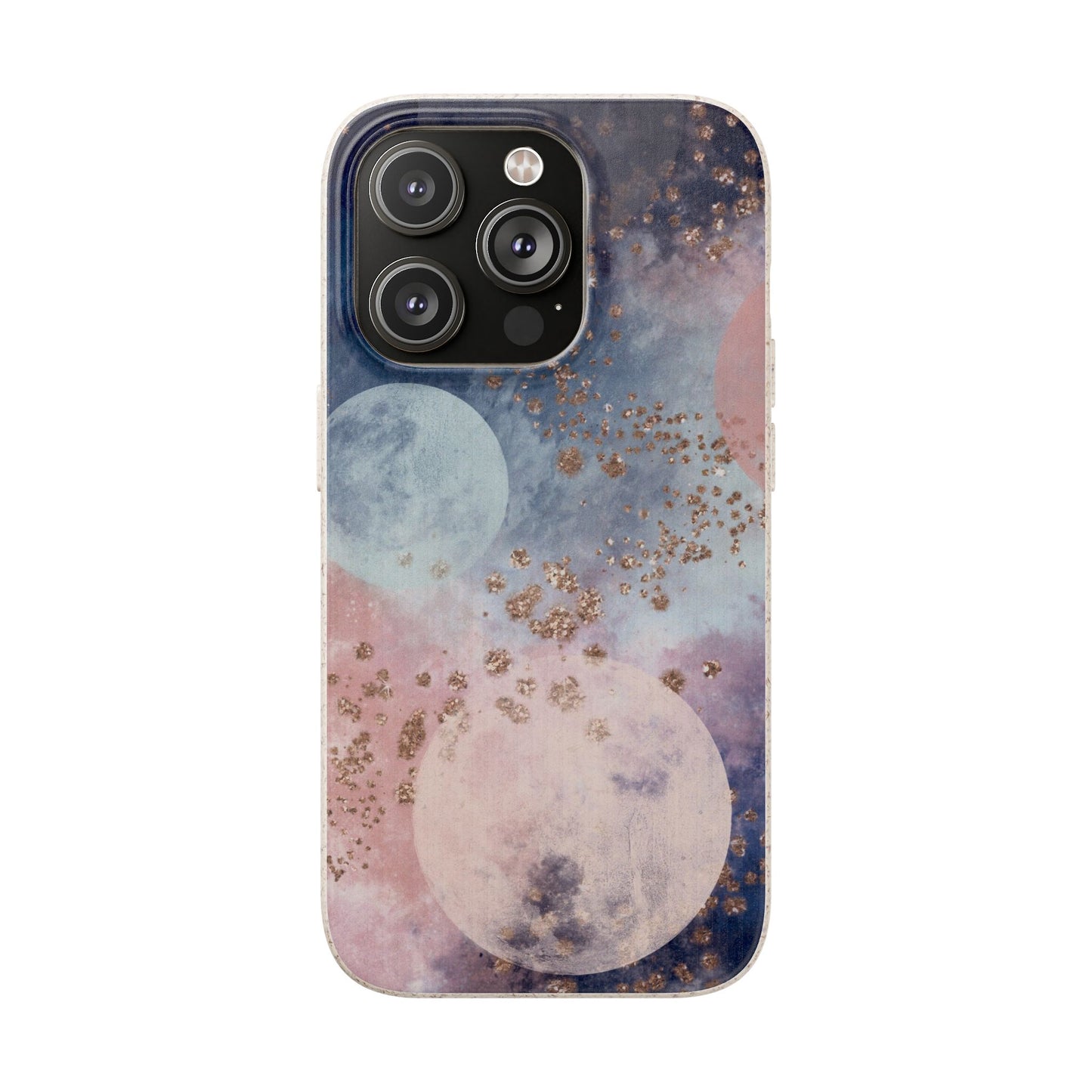 Celestial Design with Moons and Glitter - Eco-Friendly Biodegradable Phone Case