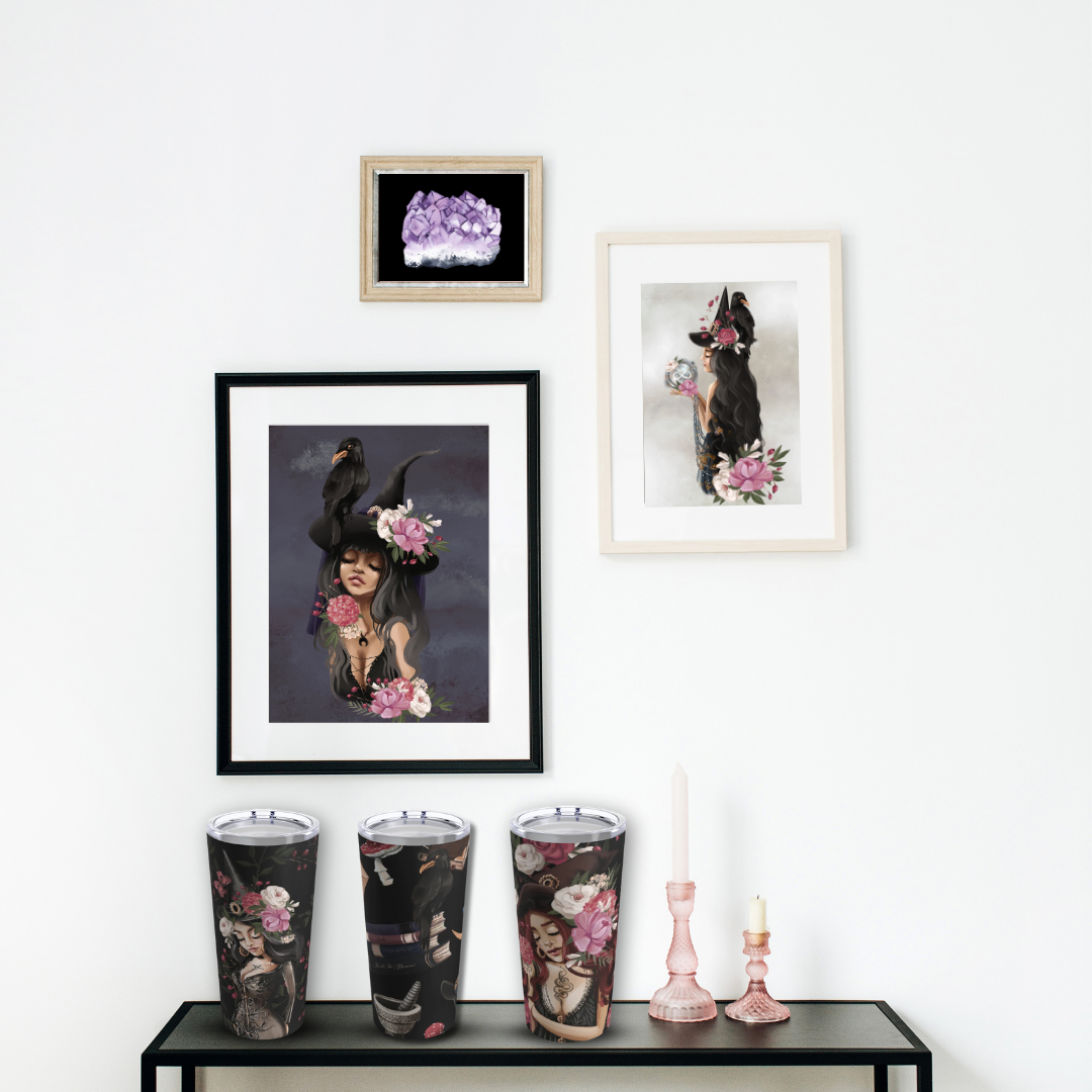 Whispers of Magic: Enchanting Watercolor Witches Witchy Beauty Vinyl Stickers