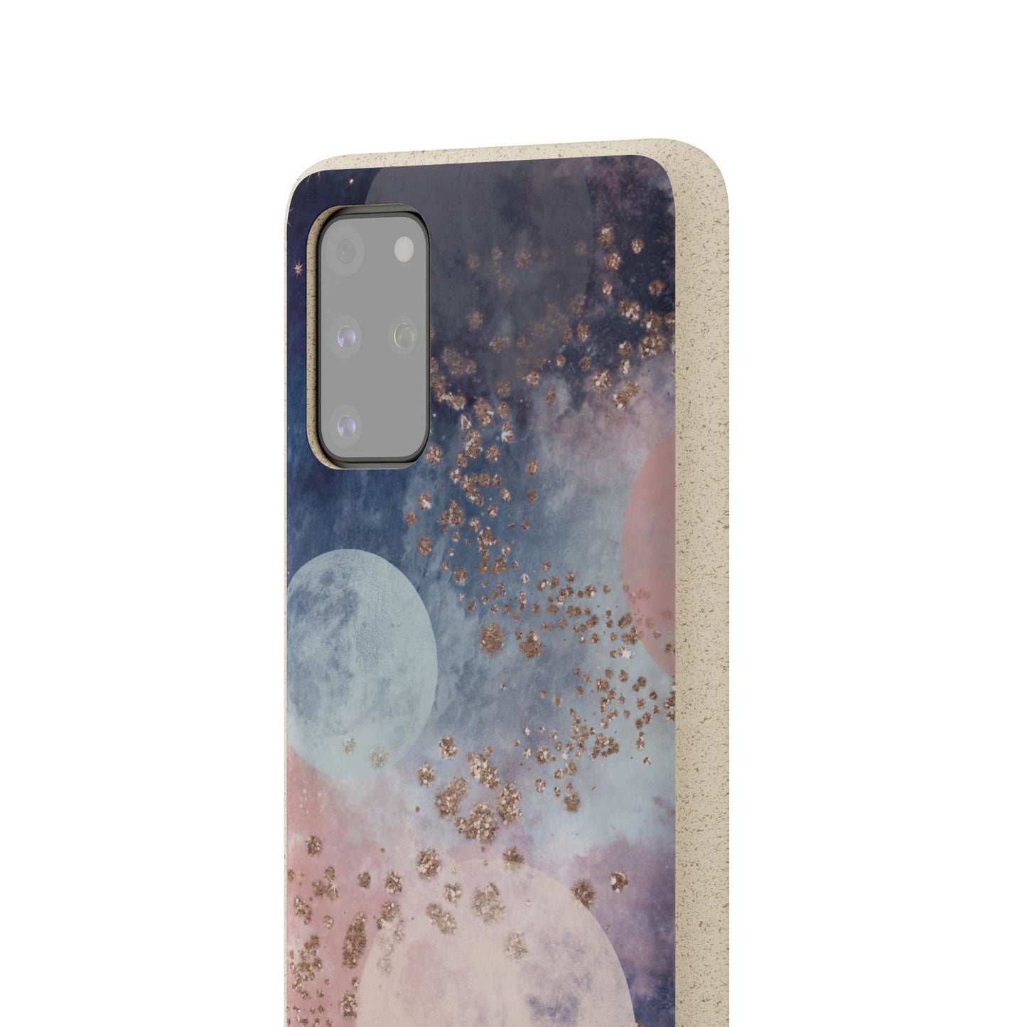 Celestial Design with Moons and Glitter - Eco-Friendly Biodegradable Phone Case