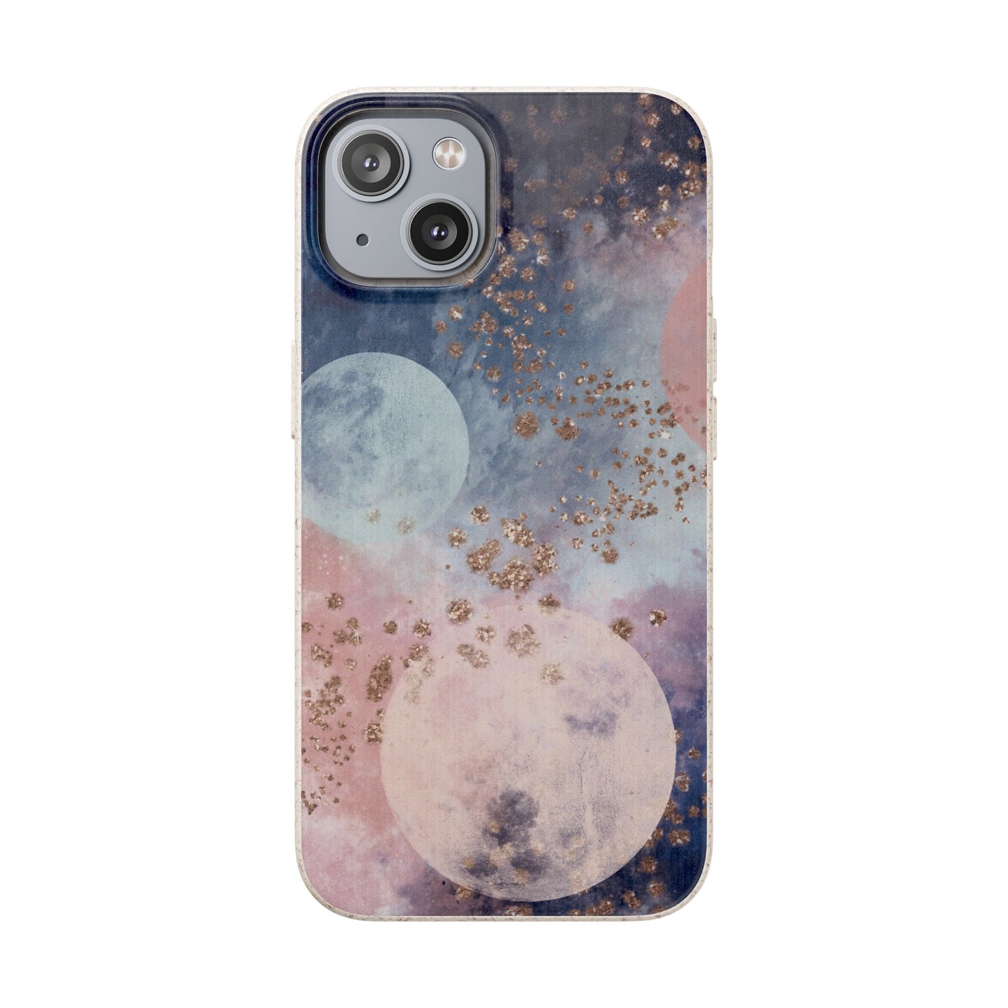 Celestial Design with Moons and Glitter - Eco-Friendly Biodegradable Phone Case