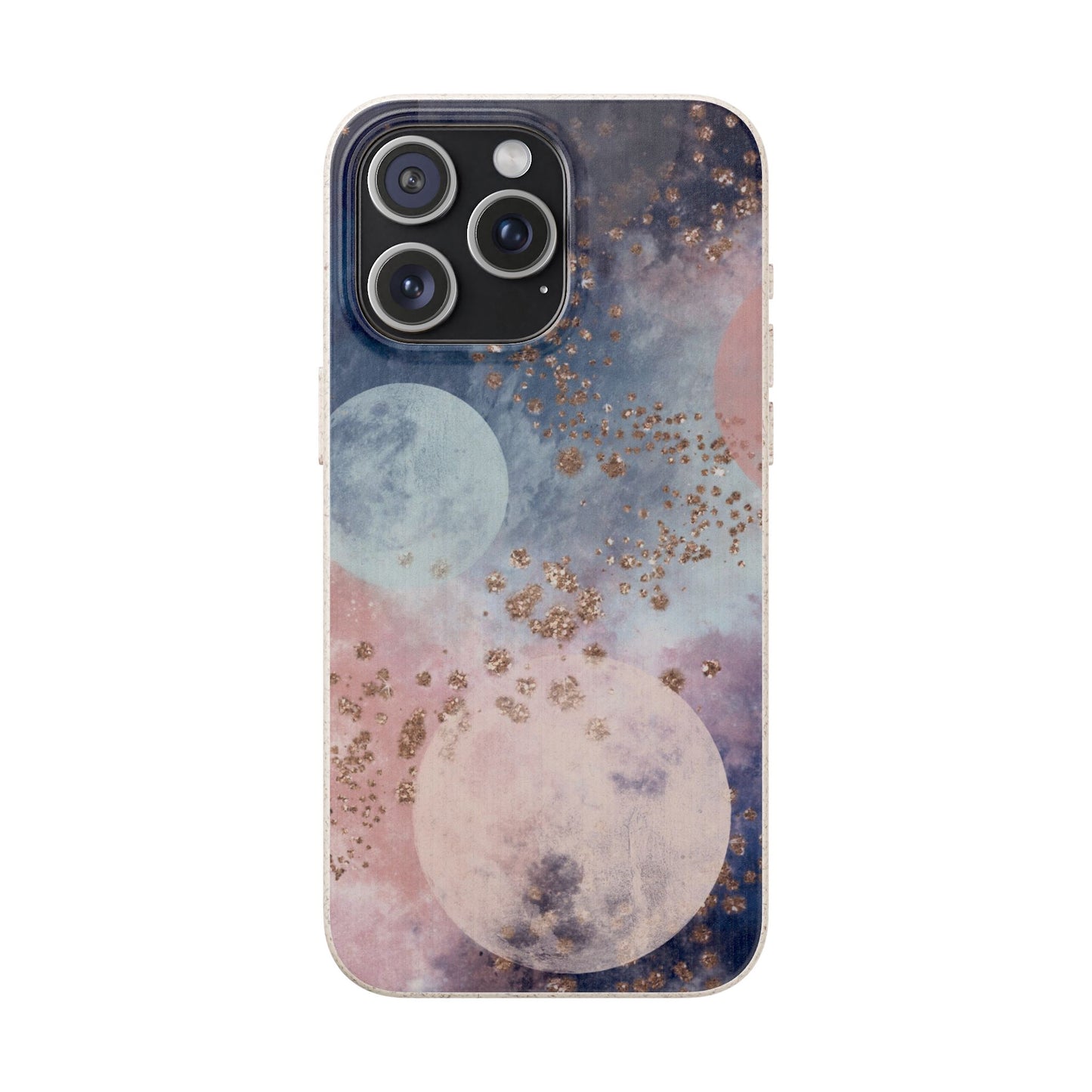 Celestial Design with Moons and Glitter - Eco-Friendly Biodegradable Phone Case