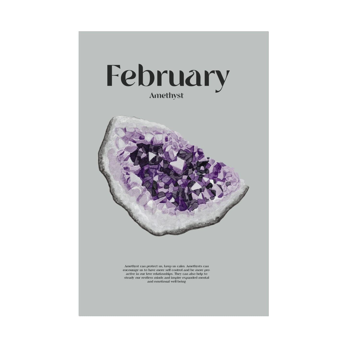 February Birthstone Art Poster