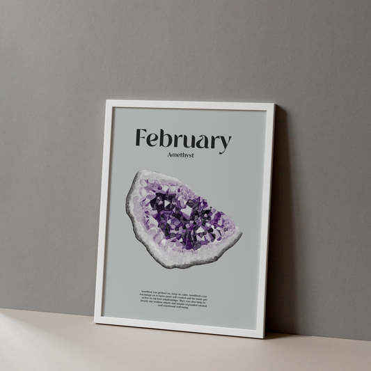 February Birthstone Art Poster