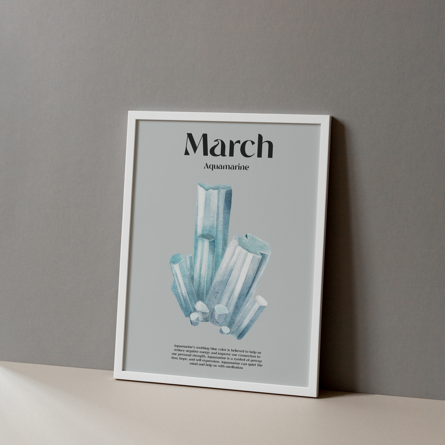 March Birthstone Art Poster