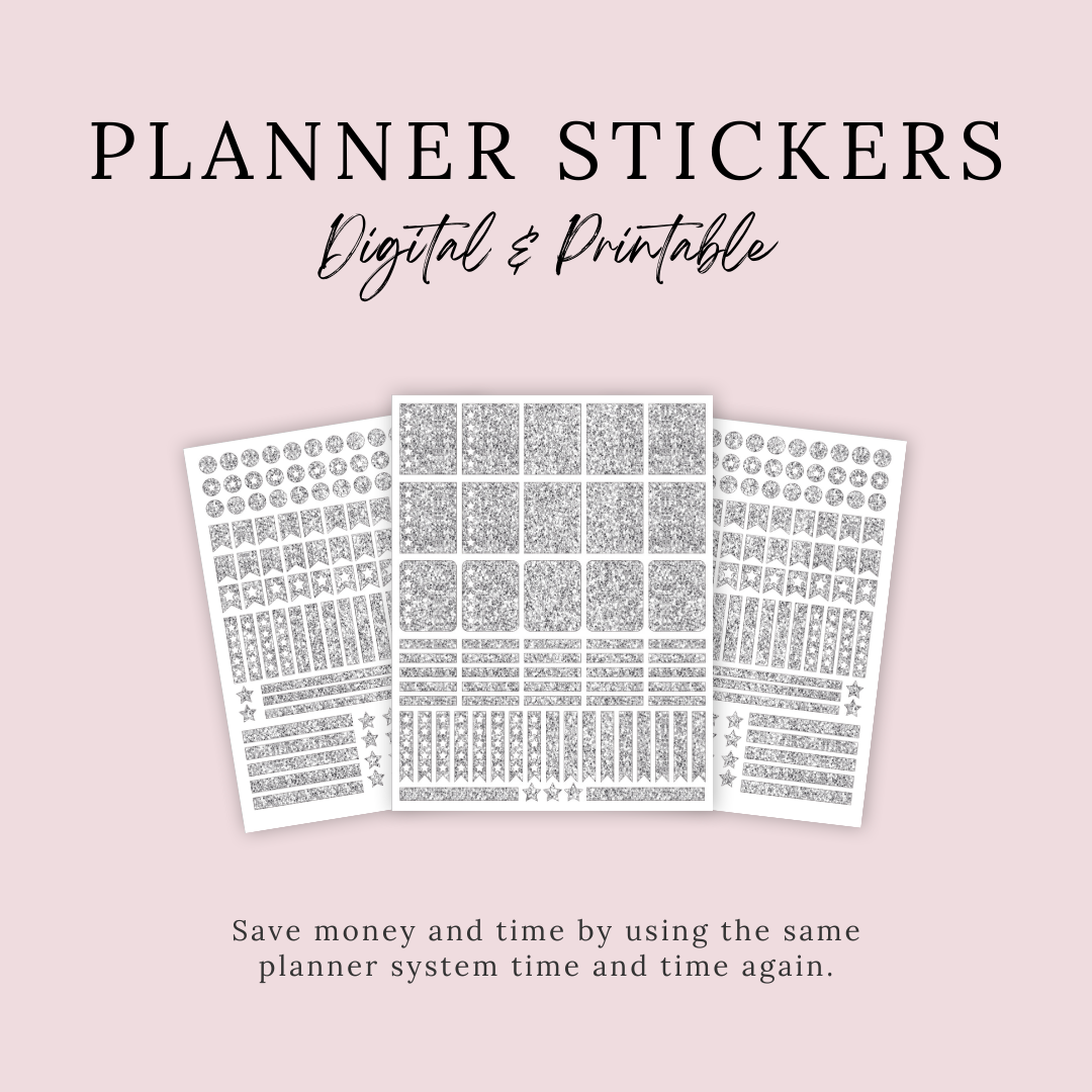 Glitter Star Planner Stickers