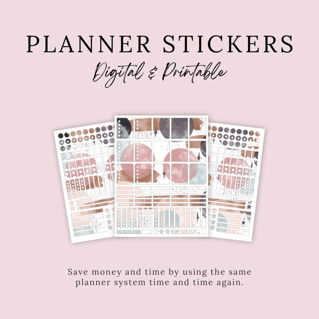 Navy Galaxy Planner Stickers