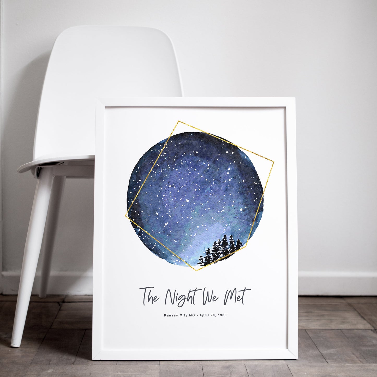 Night Sky Personalized Star Map Fine Art Print