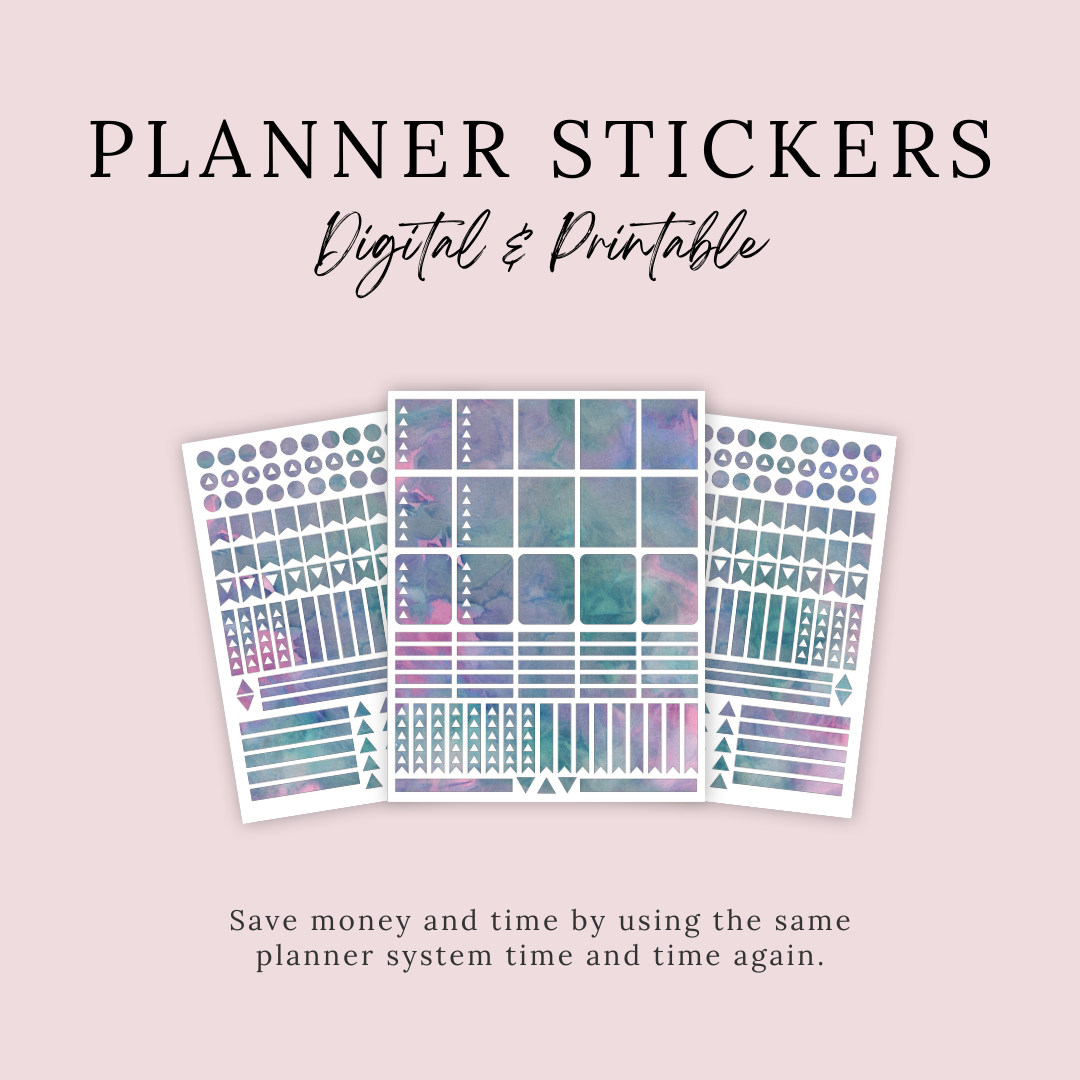 Painted Dye Planner Stickers