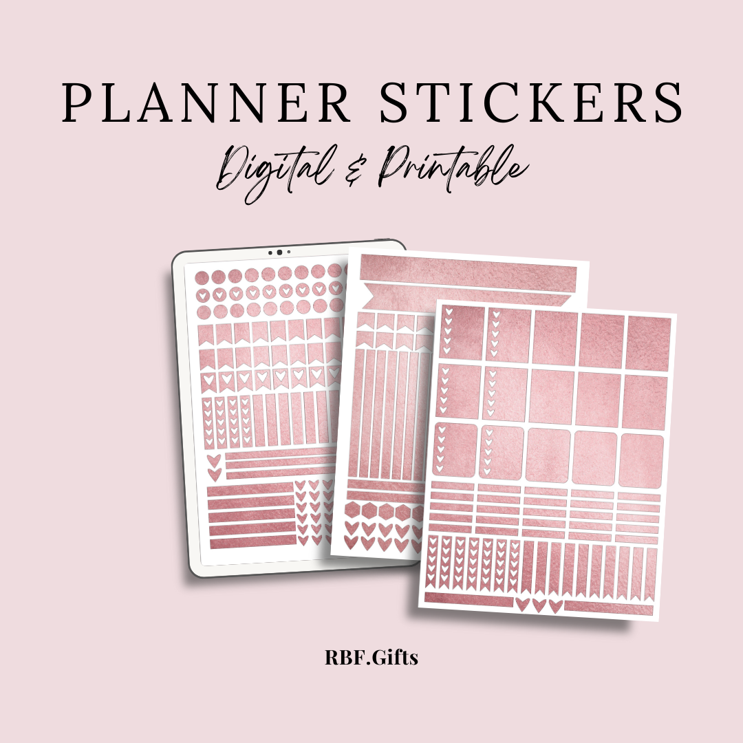Rose Gold Planner Stickers
